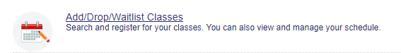 Select the add, from, or waitlist classes link.