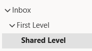 The sharable folder needs to be in the first two levels of your inbox.