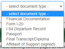 Select type of document.