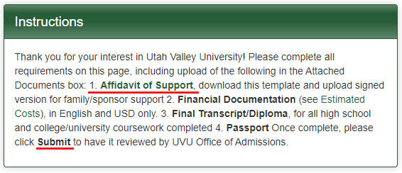 Submit affidavit of support.