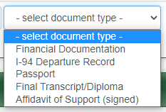 Select type of document.