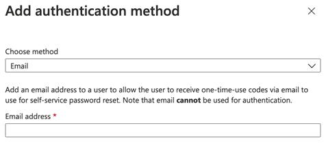 Select an authentication method and enter the requested information.