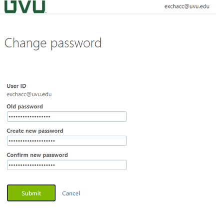 Enter your old password and verify your new password.