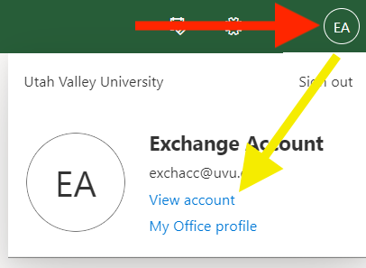 Select your account, then view account link.