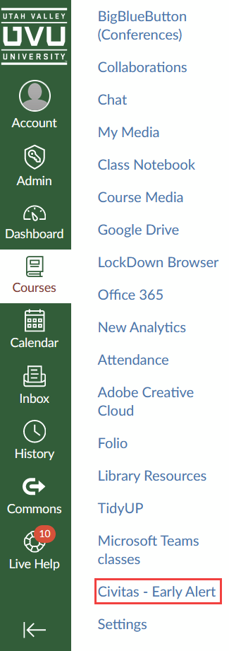 Accessing Civitas from Canvas.