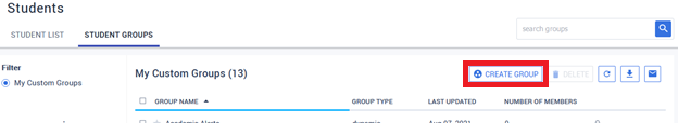Click on the Create Group button at the top of the page.