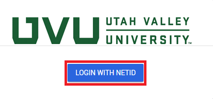The UVU Inspire login page.