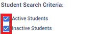 Search by active and inactive students.