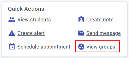 Select the View Groups menu item.