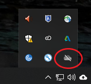 Screenshot of System Tray, OneDrive icon is highlighted