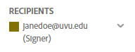 Select the desired user from the Recipients list so you may specify what you need them to sign digitally