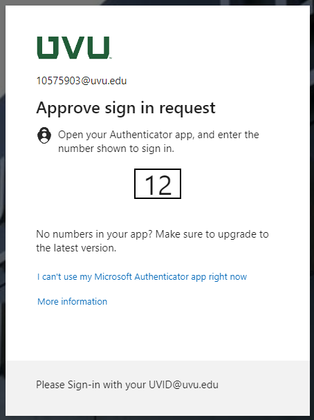 Open your Microsoft Authenticator app and enter the number shown to sign in.