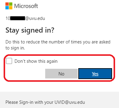 Microsoft Stay signed in page where you can select whatever options you prefer in relation to saying signed into your Microsoft account.