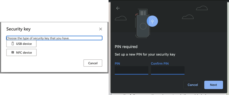 When prompted select USB device and set your Security PIN.