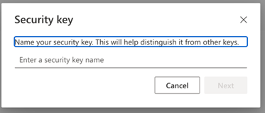 Give your security key a unique name.