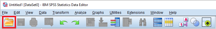An image of a folder that is used by SPSS to signify opening a file.